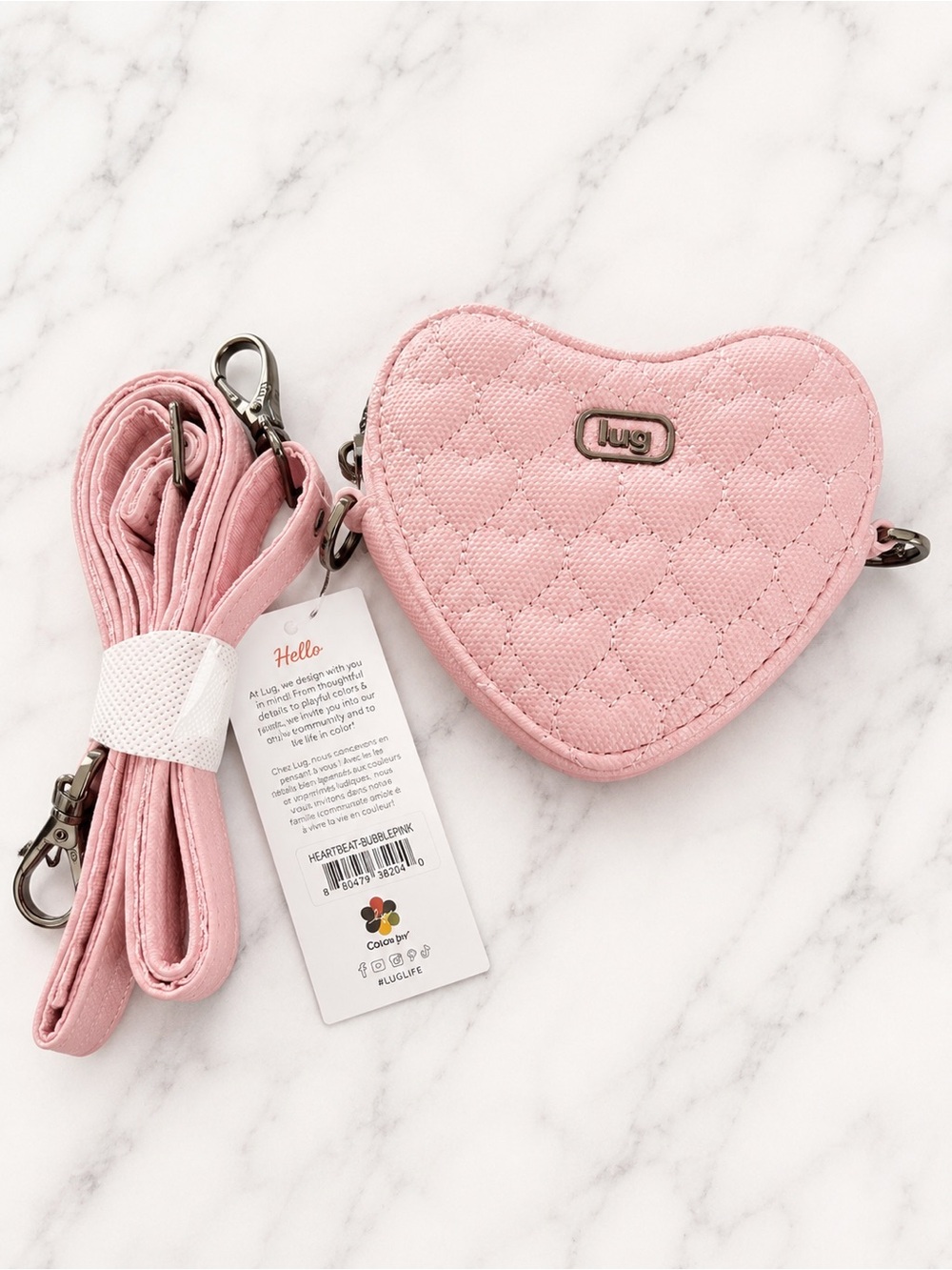 Lug Heartbeat Matte Luxe VL Mini Crossbody Bag in Bubble Pink